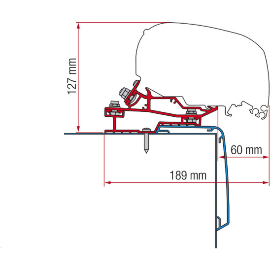 L 425cm FIAMMA Awning adapter F80 for Rapid C Line