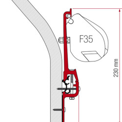 Adapter for Fiamma F35 Pro - Eriba Touring, 2 holders of 8 cm.