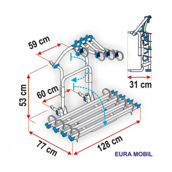 Additional rail Rail Quick 128 Blue