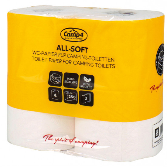 All-Soft Toilet Paper - 2-ply - 250 sheets per roll - 4 rolls