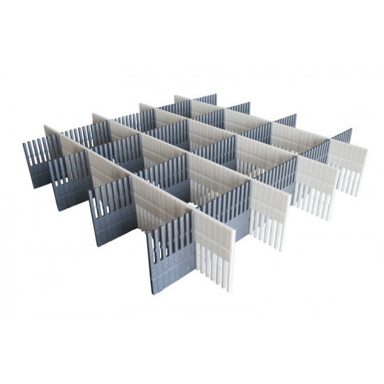 Purvario drawer runners - light grey / anthracite - set of 8