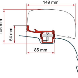 FIAMMA Mounting adapter F40van for VW T5/T6 H1 / L1 without C-rail, Only for left-hand drive, Deep Black