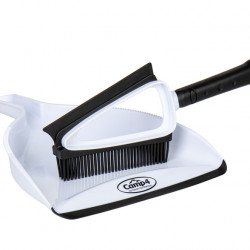Silicone hand brush and dustpan set - White / Black