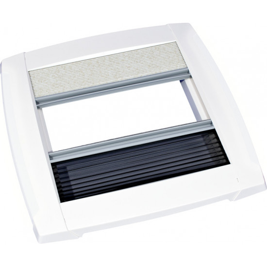 Interior frame retrofit kit with pleated blind, white