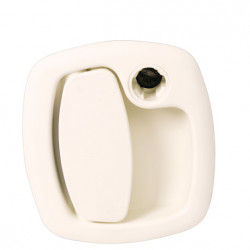 Storage compartment door lock with inner part for HSC cylinder, white, without cylinder