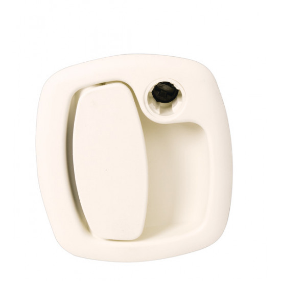 Storage compartment door lock with inner part for HSC cylinder, white, without cylinder