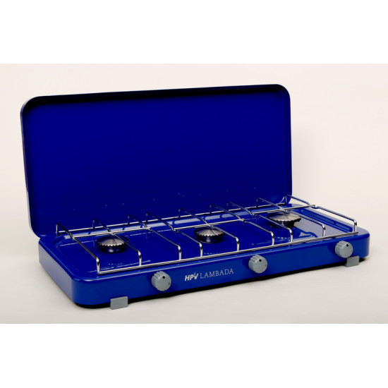 Lambada gas stove with flame failure device, 3 burners - Blue - 30 mbar