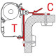 FIAMMA Adapter for F45i/F45iL/ZIP special mounting, C-Adapter, Width: 80 mm