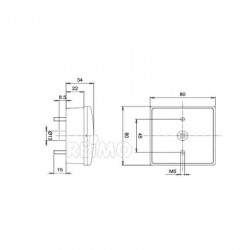 LED flashing light 12V, 5W IP67 500 mm cable clear
