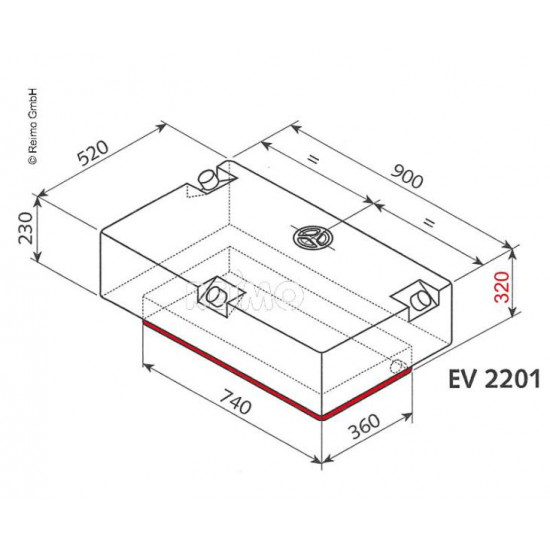 Water tank EV-2201 - 124l