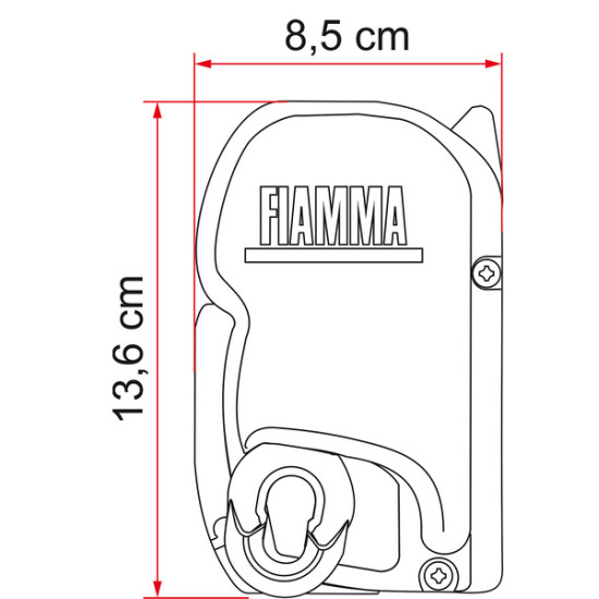 W 4250 x Abstract 2500mm FIAMMA Awning F45S Housing: Polar White, Fabric color: Royal Grey