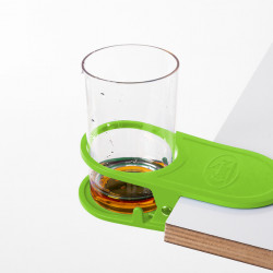 Table, glass and drink holder with clip - Black