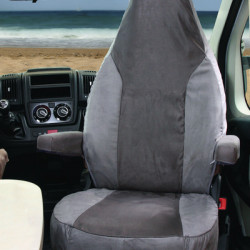 Universal Alcatraz Velour Seat Cover, Back Height 83.5 cm, Light Grey/Anthracite
