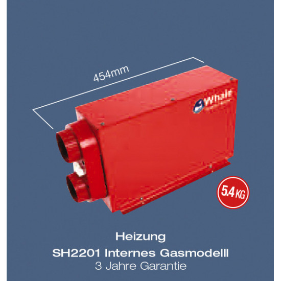 Installed gas heater SH2201 - 2 kW