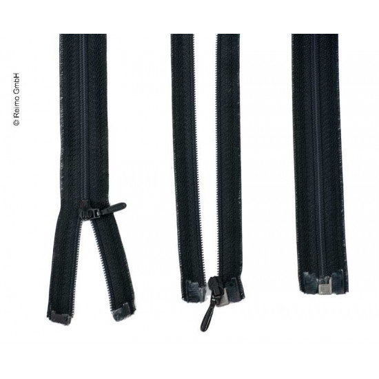 Zipper 130cm, separable - detachable, black, plastic