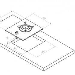 Built-in gas hob, 1 burner