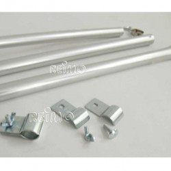Bent tension rod 210-275cm aluminum Ø25mm 3-piece