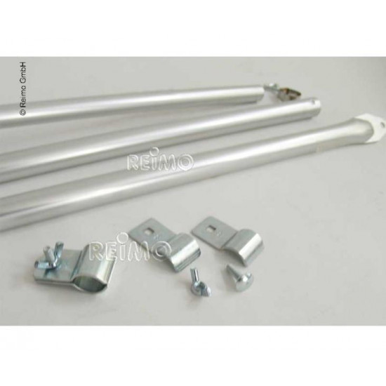 Bent tension rod 210-275cm aluminum Ø25mm 3-piece