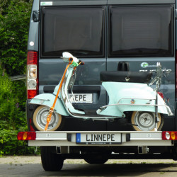 Slide-Port motorcycle carrier with short overhang (6 m), adjustable for Fiat Ducato