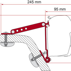 Fiamma Adapter Kit Wall F1/F45/F50/F55/F70, Length : 8 cm