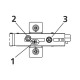 TIOMOS 1D cross mounting plate with 4-point fastening