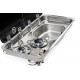 Cooker-sink combination – with 2-piece glass cover