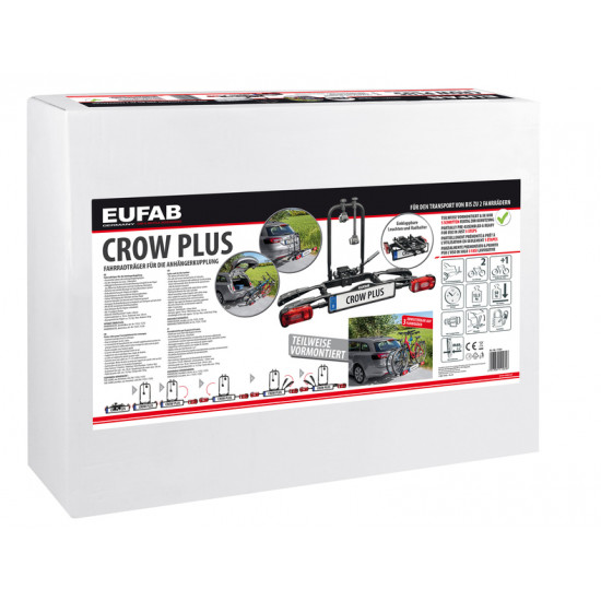 EUFAB CROW PLUS bicycle carrier for towbar, for 2 bikes