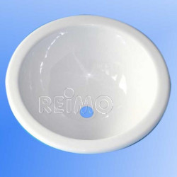 Round white built-in washbasin, 290mm