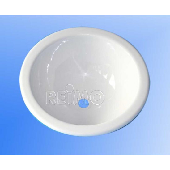Round white built-in washbasin, 290mm