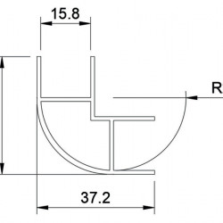 Aluminum corner profile - silver - open on 2 sides