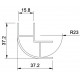 Aluminum corner profile - silver - open on 2 sides
