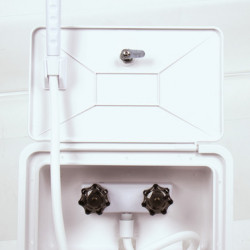 Outdoor shower box, white, lockable, 345x220mm