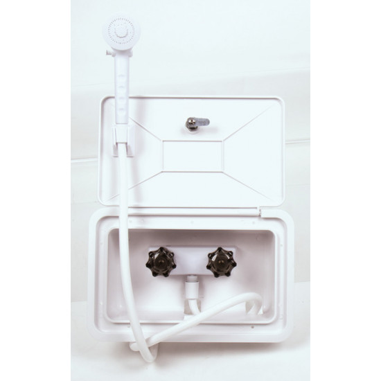 Outdoor shower box, white, lockable, 345x220mm