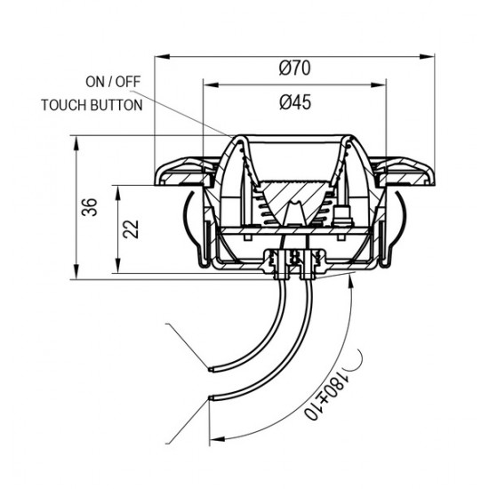 LED recessed spotlight made of ABS