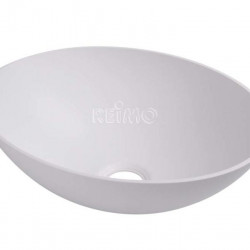 Oval white washbasin, dimensions: 400x290 mm, H135 mm