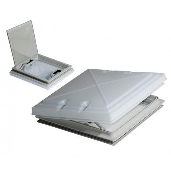 Roof hatch 400 x 400 mm with frosted glass and mosquito net