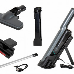 Cordless vacuum cleaner 230 V / 200 W with USB - Silver Grey