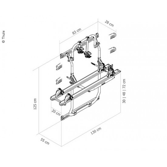Elite Van XT rear carrier for Ducato/Jumper/Boxer from 2007 onwards - Black