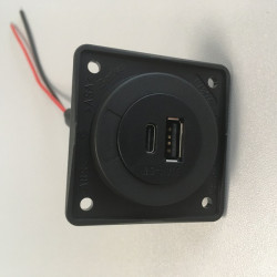 USB-A/-C charging socket - matte black