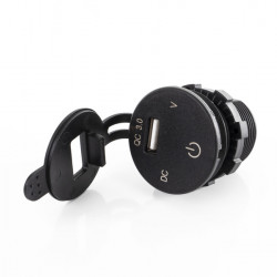 LED voltmeter with integrated USB charging socket 12 V / 24 V