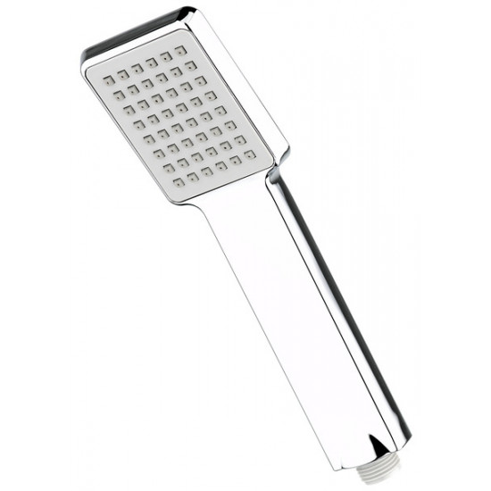 Hand shower 1/2" thread with anti-limescale nozzles - chrome-plated steel and grey