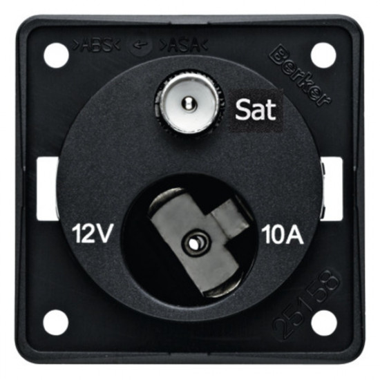 SAT socket with 12V outlet, anthracite
