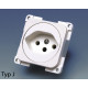 Country-specific flush-mounted sockets 230V/250V