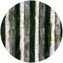 Fluffy curtain 56x185 Grey/Dark Green/White
