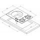 Cooker-sink combination - 2-burner with safety glass