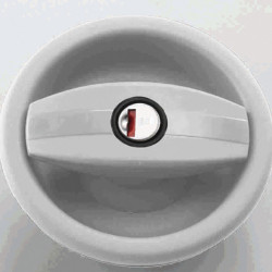 Caravan right-hand door lock, without cylinder and key, black/white