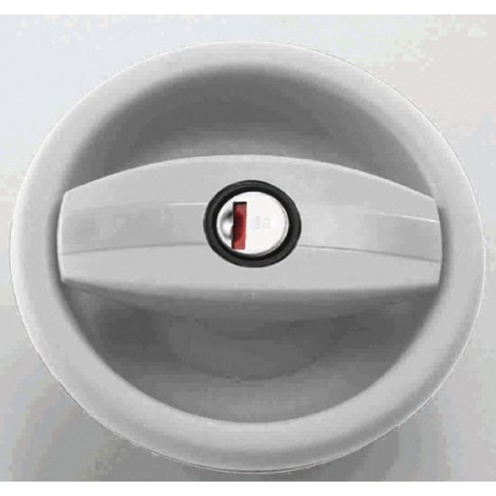 Caravan right-hand door lock, without cylinder and key, black/white