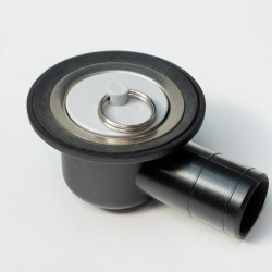 Water drain 39 mm angled with plug - Type F
