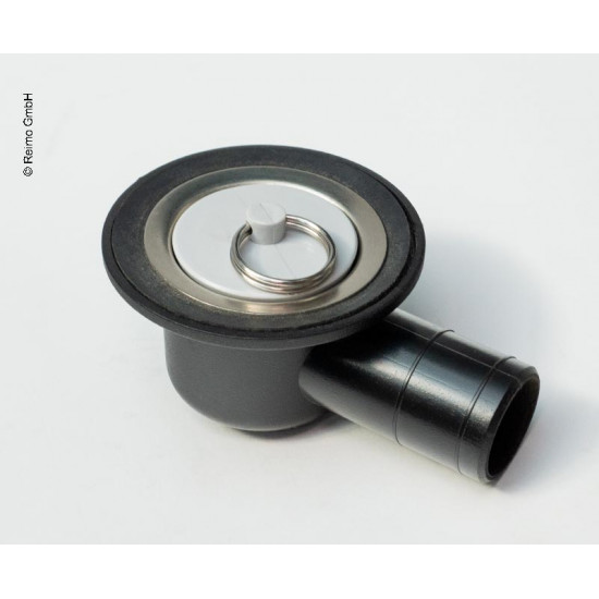 Water drain 39 mm angled with plug - Type F