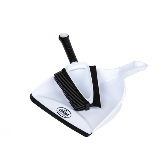 Silicone hand brush and dustpan set - White / Black
